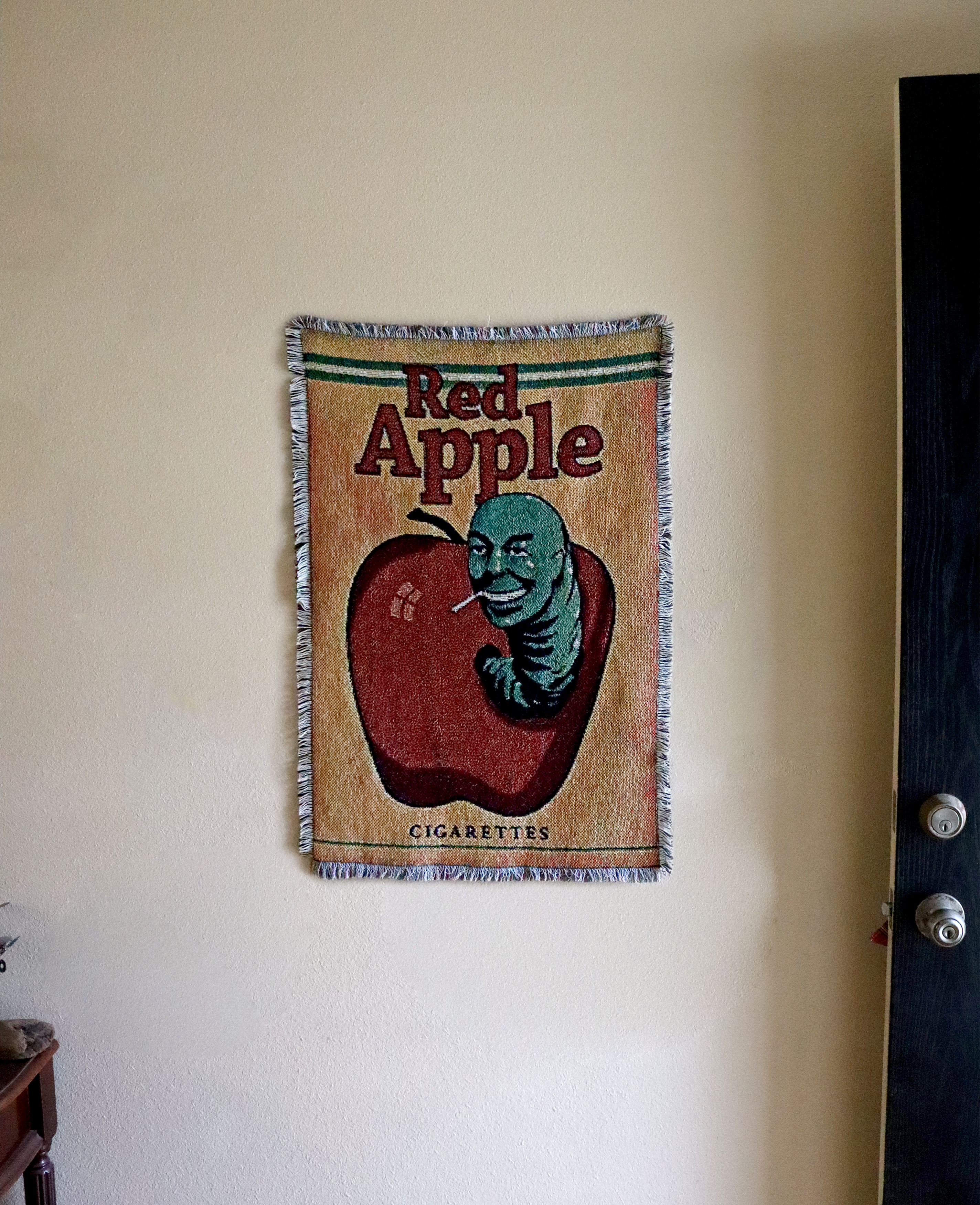 RED APPLE WOVEN WALL ART