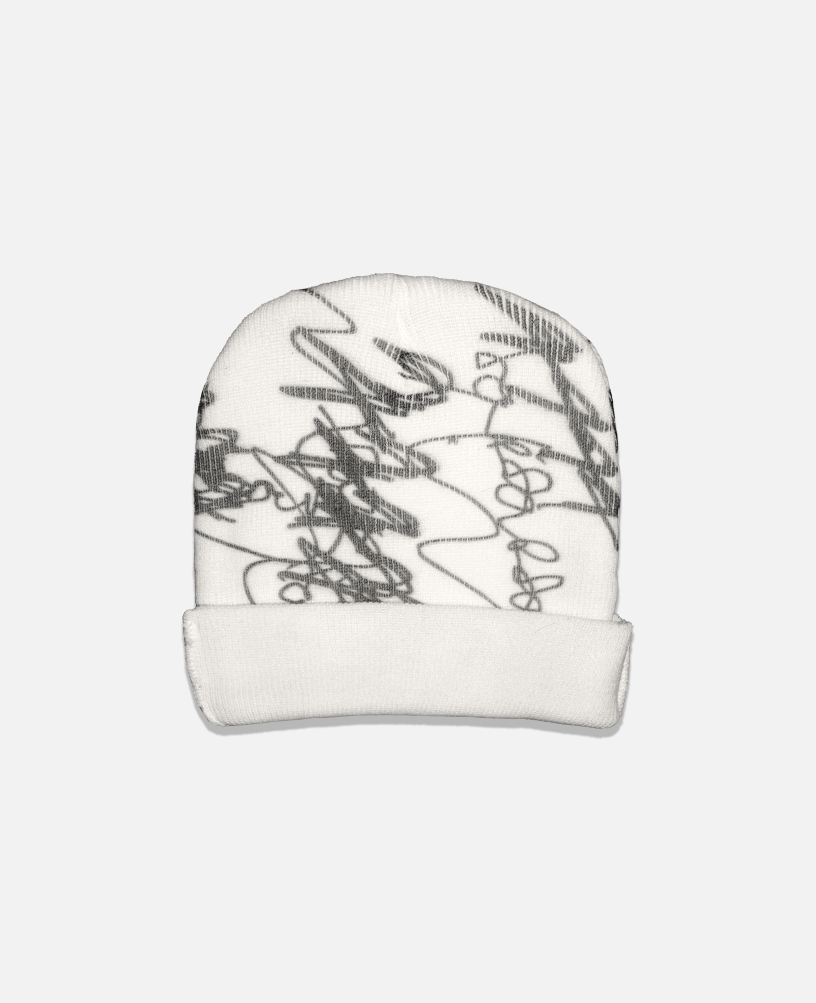 4X SCRIBBLE PRINT BEANIE